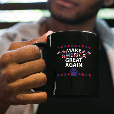 Personalized Dog Gift Idea - Let's Make America Great Again For Dog Lovers - Black Mug